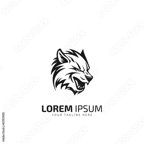 Aggressive Wolf Logo Design Vector template