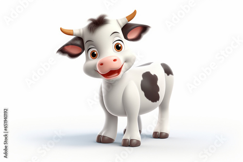 3d cartoon design cute character of a cow