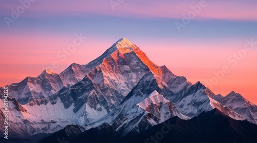 The world s tallest mountain is a sight to behold during twilight.