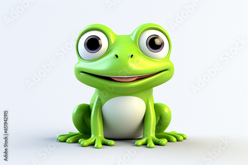 3d cartoon design cute character of a frog