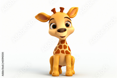3d cartoon design cute character of a giraffe