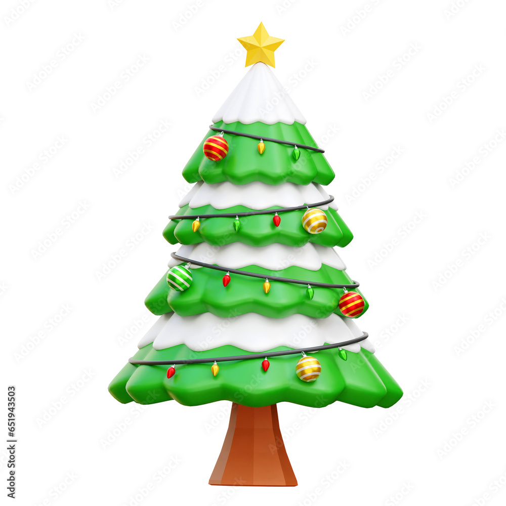 Christmas Tree 3D Icon Illustrations Christmas Tree 3D Icon Illustrations
