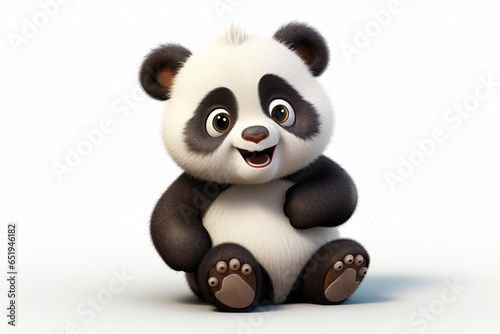 3d cartoon design cute character of a panda