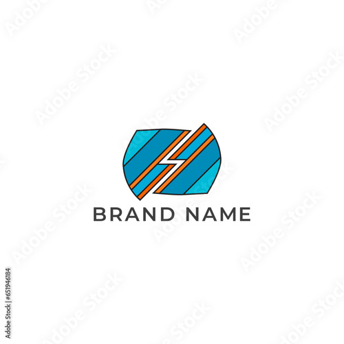 ILLUSTRATION LIGHTNING THUNDER WITH LETTER S COLORFUL GEOMETRIC LOGO ICON TEMPLATE ELEMENT DESIGN VECTOR