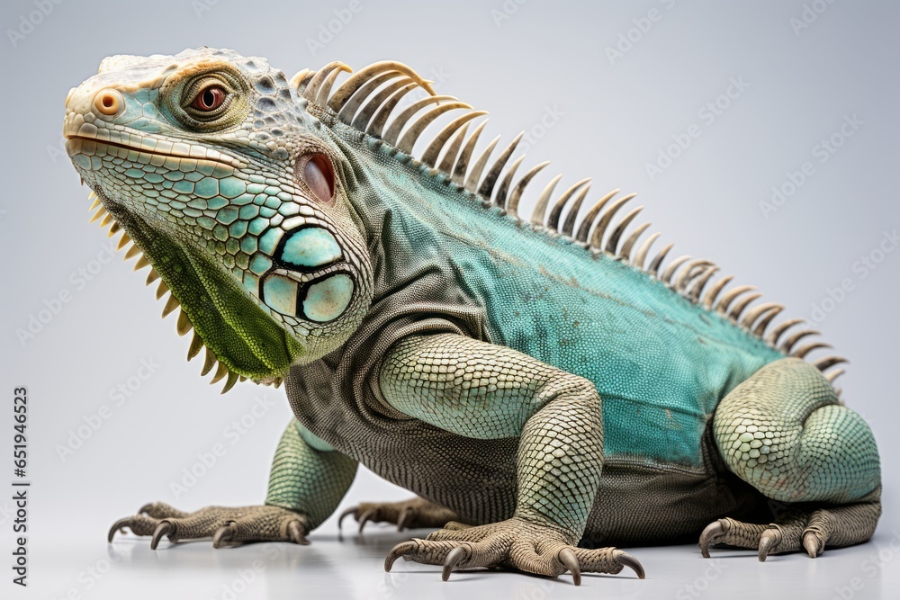 Obraz premium green iguana on a black background