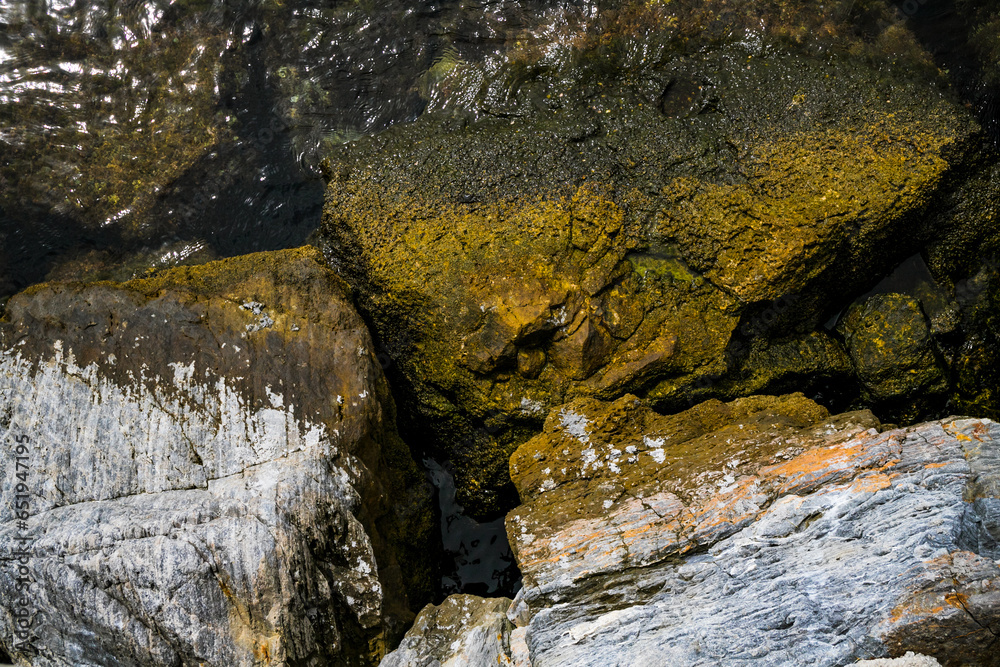 Top view on stones near sea, nature background Top view on stones near sea, nature background
