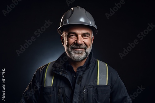 Smart portrait, male senior engineer standing with his arms crossed confidently. © thekob5123