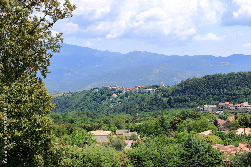 Poggio-di-Venaco - small picturesque mountain village between splendid mountains of Corsica island, France