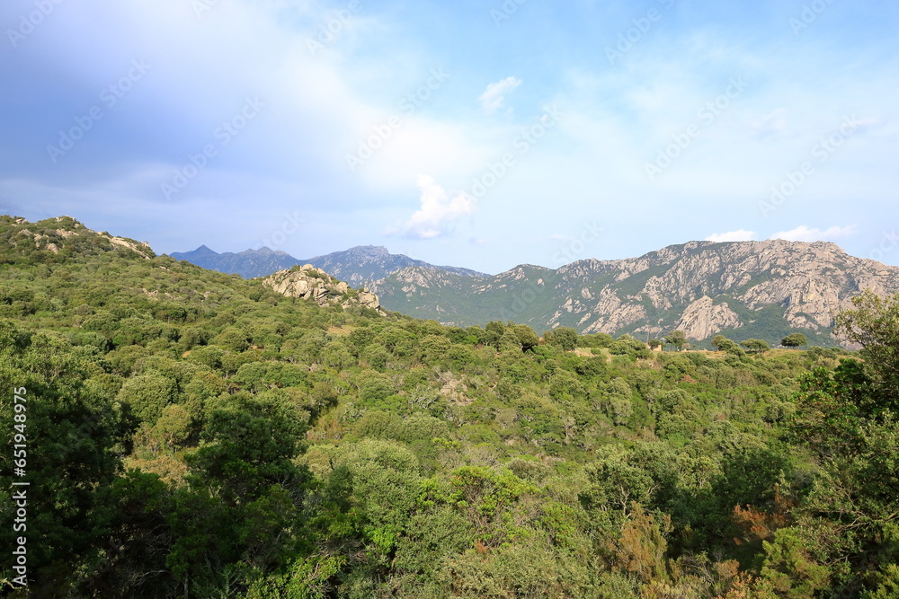 Mountain landscape In the south of Corsica, France