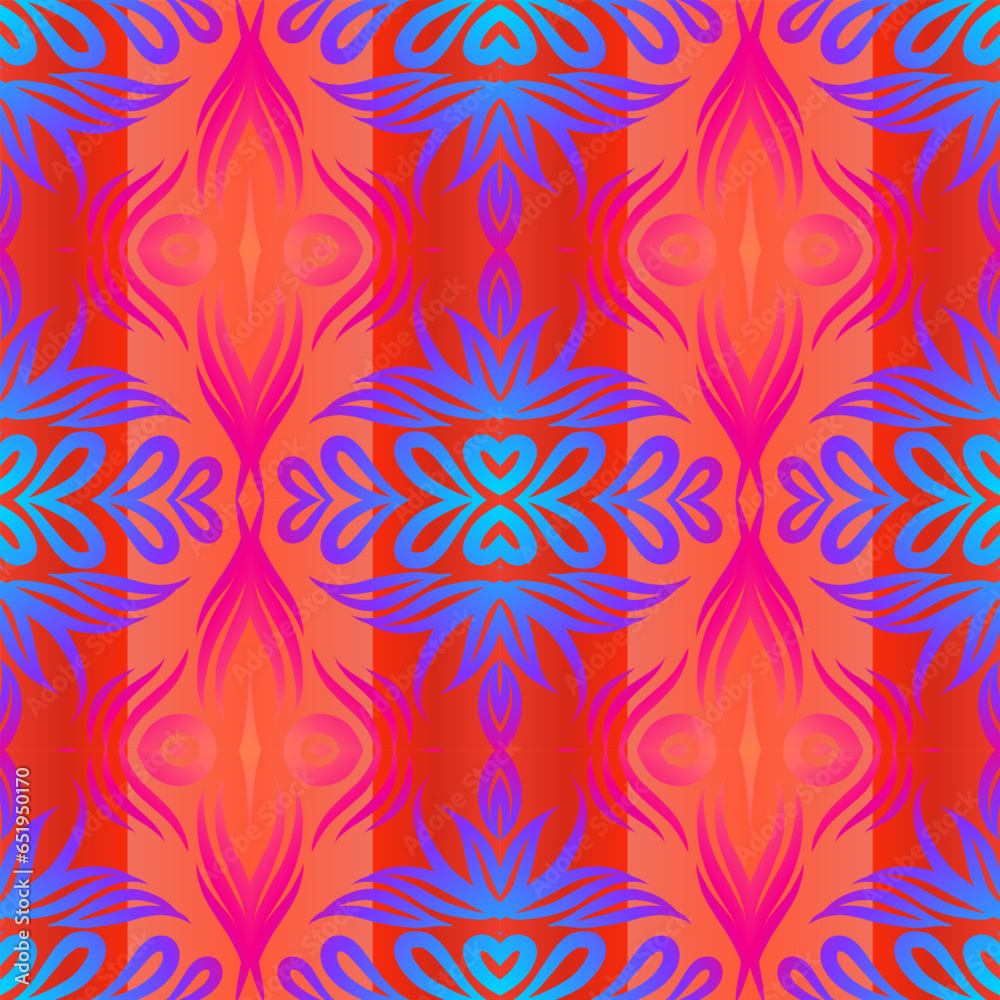Seamless colourful batik ethnic dayak aztec Kalimantan pattern for background textile garment Seamless colourful batik ethnic dayak aztec Kalimantan pattern for background textile garment