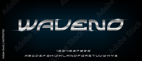 Modern sport futuristic alphabet with urban style template