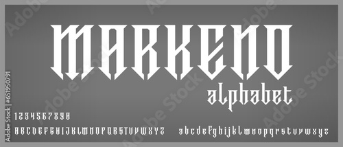 Markeno, modern creative condensed alphabet with urban style template
