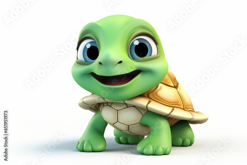 3D design of a cute turtle character