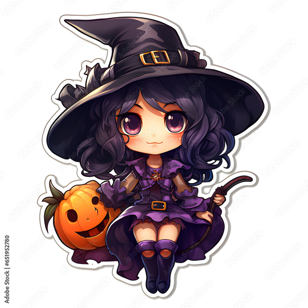 halloween witch with pumpkin 3