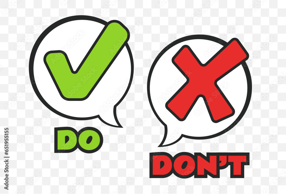 Comic false true check x mark tick checkmark concept. Vector flat graphic design illustration Comic false true check x mark tick checkmark concept. Vector flat graphic design illustration