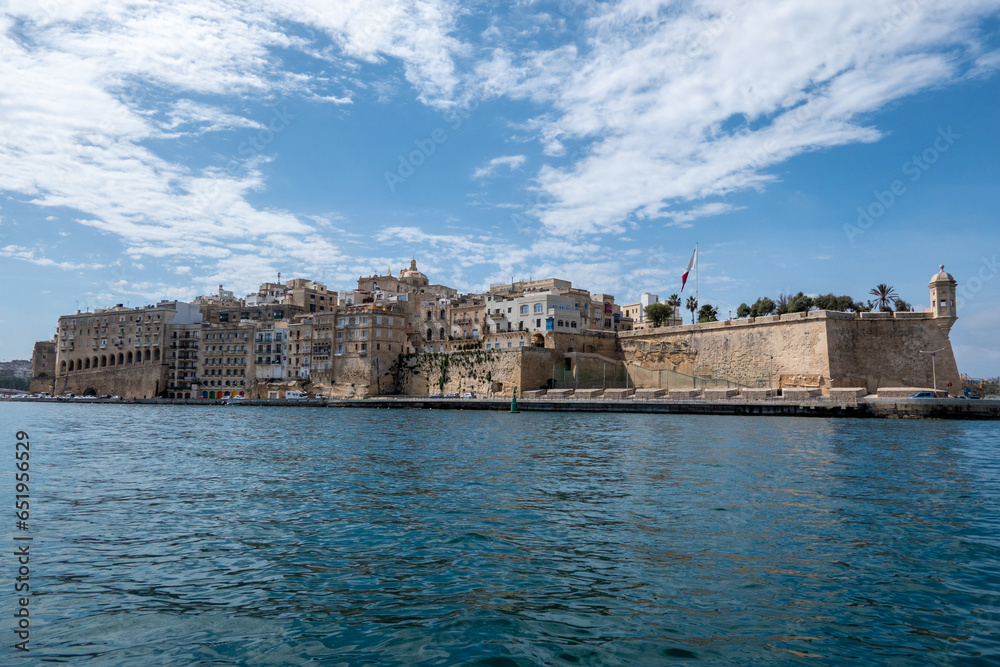 Valletta, Malta, May 1, 2023, Grand Harbor seen from Upper Barakka Public Gardens