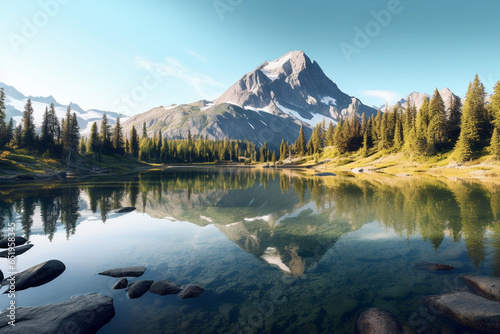 Lake Landscape in the Mountains