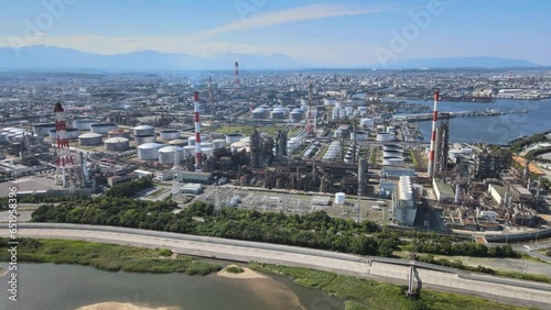 日本の風景・三重県四日市市コンビナート・工場風景