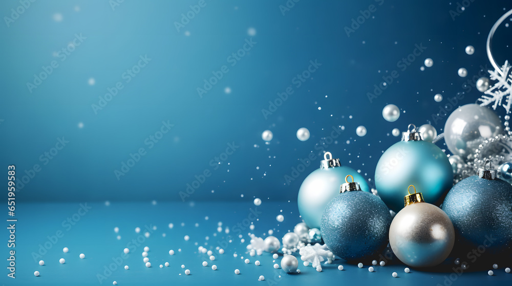 Des boules de noël pour la décoration d'un sapin sur un fond bleu. Des boules de noël pour la décoration d'un sapin sur un fond bleu.
