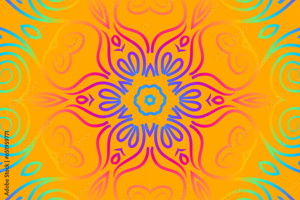 Beautiful colourful caleidoscope gradient flower art pattern of indonesian culture traditional tenun batik ethnic dayak borneo Beautiful colourful caleidoscope gradient flower art pattern of indonesian culture traditional tenun batik ethnic dayak borneo
