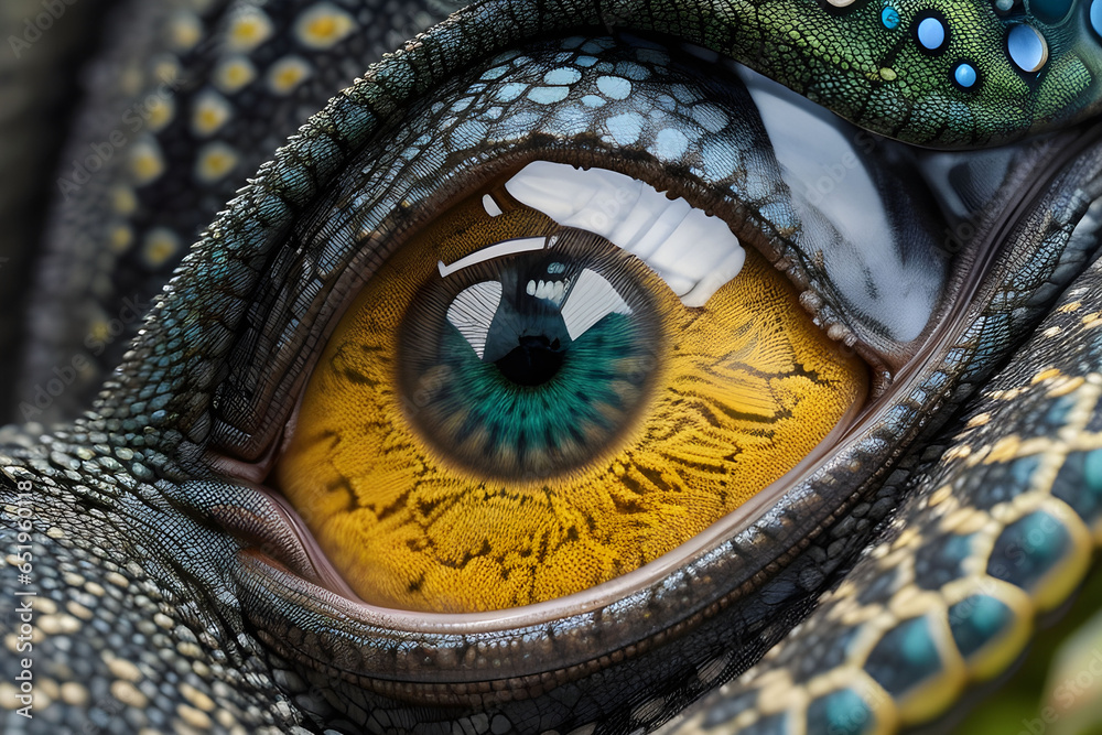 Reptile Close-Up Photography. AI Generative Illustration.