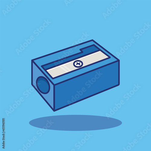A Cartoon Vector Icon Illustration of a sharpener, Signifying school Tools Object