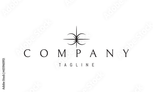 A vector logo with an abstract image of two moons with a star in the middle.