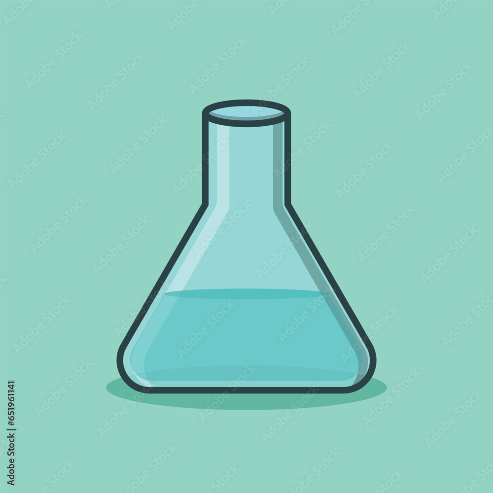 A Cartoon Vector Icon Illustration of a beaker glass, Signifying school Tools Object A Cartoon Vector Icon Illustration of a beaker glass, Signifying school Tools Object