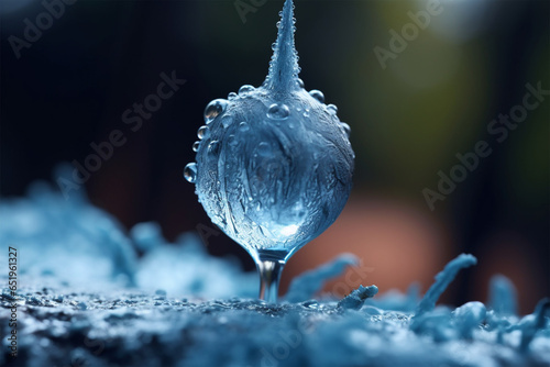 water turns into ice photo
