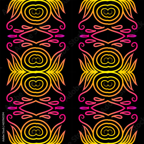 Wallpaper Mural Seamless colourful batik ethnic dayak aztec Kalimantan pattern for background textile garment 
 Torontodigital.ca