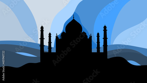 Taj Mahal flat art Illustration