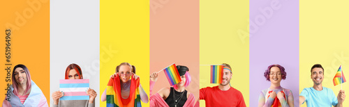 Set of different people wit...