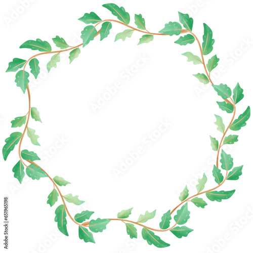 Watercolor Christmas circle wreath