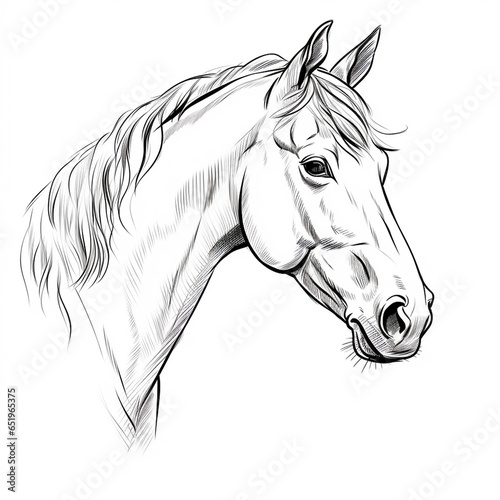 horse head isolated on white