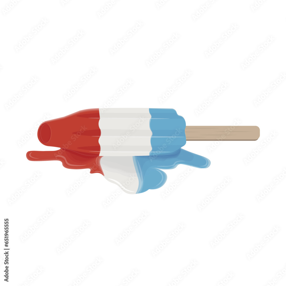 Melting Popsicle Bomb Pop Illustration Logo Melting Popsicle Bomb Pop Illustration Logo