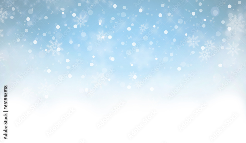 abstract christmas  blue background with snow effect