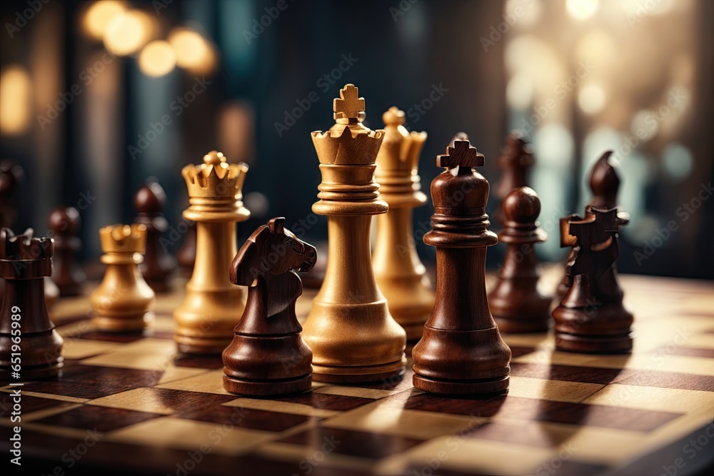 illustration of closeup chess board idea for tactic. ai generative illustration of closeup chess board idea for tactic. ai generative