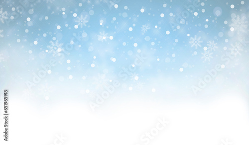 abstract christmas blue background with snow effect