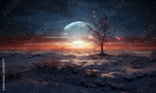 fantasy winter landscape.