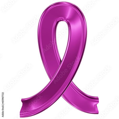 Laço 3d Campanha Outubro Rosa, Mês da prevenção ao câncer de Mama Isolado