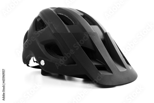 Black Bicycle helmet on white background