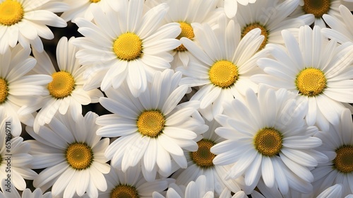 Captivating Beauty in Every Petal: Close-Up of White Daisy Flowers in Macro.