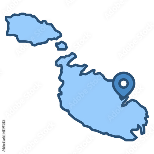 malta map illustration