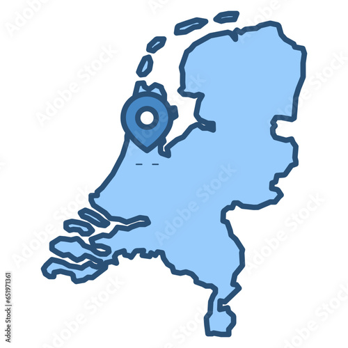 netherlands map illustration