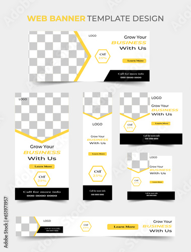 Web Banner Layout Set 6 types of design template.