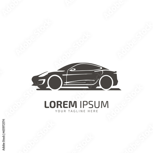Automotive sport car racing logo template design black silhouette isolated on white background.vector illustration.