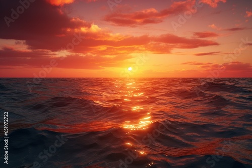 sunset over the sea, Generative AI © MARIA
