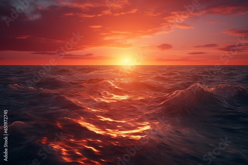 sunset over the sea, Generative AI