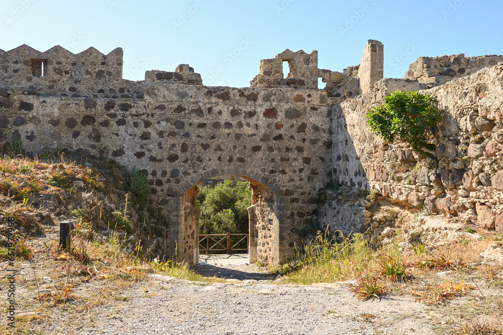 Antimachia Castle gate on the island of Kos in Greece