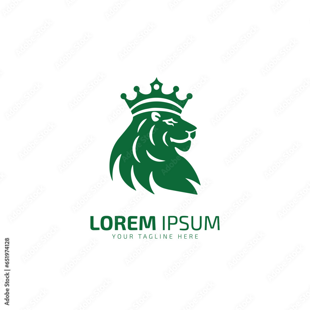 Fototapeta premium Lion King Logo, Lion head and crown vector